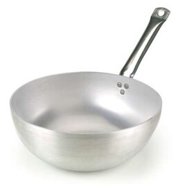 wok aluminium 5 mm  Ø 320 mm  H 110 mm | long stainless steel handle product photo