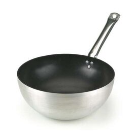 wok aluminium  Ø 320 mm  H 110 mm | long stainless steel handle | round bottom product photo