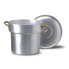 pot SALSA POMODORO 27 ltr aluminium with lid  Ø 360 mm  H 340 mm  | gold plated handles product photo