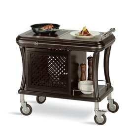 flambé trolleys induction electric 1 cooking zone  | rosewood coloured  L 900 mm  B 520 mm  H 900 mm product photo