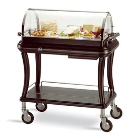 serving trolley rosewood coloured with domed hood coolable  | 2 shelves  L 920 mm  B 520 mm  H 1120 mm product photo