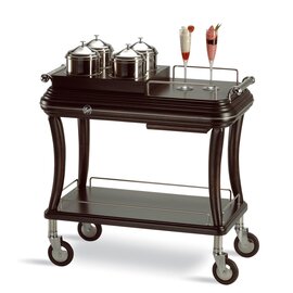 serving trolley black coolable  | 2 shelves  L 920 mm  B 520 mm  H 1200 mm with 4 double-walled containers product photo