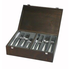 Cutlery set &quot;Belgioioso&quot;, 75 pieces, cutlery box made of wood product photo