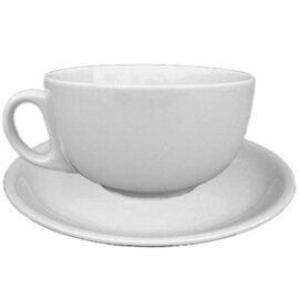 latte cup 570 ml porcelain white with saucer product photo