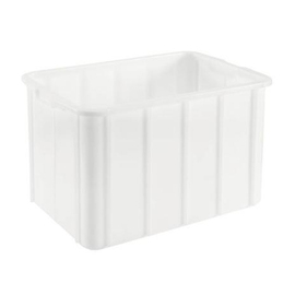 stacking containers | transport boxes PE white food safe 96 ltr | 660 mm x 450 mm H 410 mm product photo