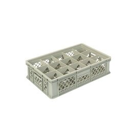 stackable container grey 600 x 400 mm  H 150 mm | 15 compartments 117 x 109 mm  H 122 mm product photo