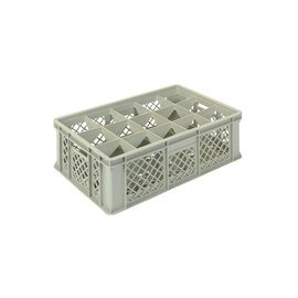 stackable container grey 600 x 400 mm  H 200 mm | 15 compartments 117 x 109 mm product photo
