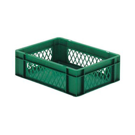stackable container Rainbow Line Euronorm PP green perforated walls 10 ltr | 400 mm x 300 mm H 120 mm product photo