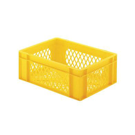 stackable container Rainbow Line Euronorm PP yellow perforated 13 ltr | 400 mm x 300 mm H 145 mm product photo