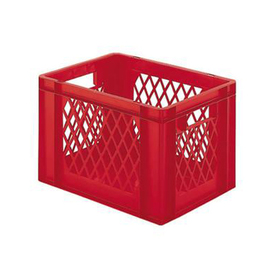 stackable container Rainbow Line Euronorm PP red perforated walls 24 ltr | 400 mm x 300 mm H 175 mm product photo