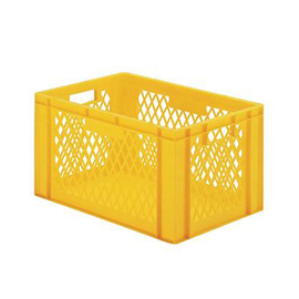 stackable container Rainbow Line Euronorm PP yellow perforated walls 29 ltr | 400 mm x 300 mm H 320 mm product photo
