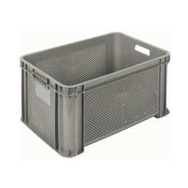 multi-purpose stacking container PE grey perforated 52 ltr | 545 mm x 360 mm H 295 mm product photo