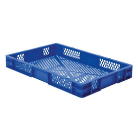 stackable container Rainbow Line Euronorm PP blue perforated 14.7 ltr | 600 mm x 400 mm H 75 mm product photo