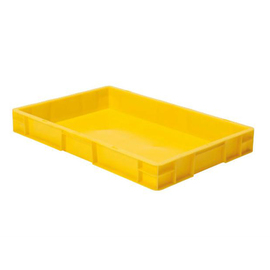 stackable container Rainbow Line Euronorm PP yellow closed | 600 mm x 400 mm H 75 mm product photo