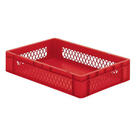 stackable container Euronorm PP red perforated 22 ltr | 600 mm x 400 mm H 120 mm product photo