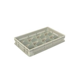 stackable container grey 600 x 400 mm  H 100 mm | 12 compartments 137 x 117 mm  H 65 mm product photo