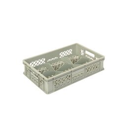 stackable container grey 600 x 400 mm  H 130 mm | 6 compartments product photo