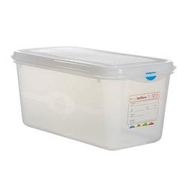 fresh food box | freezing box Gastronox with lid GN 1/3 PP transparent 6 ltr | 325 mm x 176 mm H 150 mm with coding clips product photo