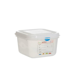 fresh food box | freezing box Gastronox with lid GN 1/6 PP transparent 1.7 ltr | 176 mm x 162 mm H 100 mm with coding clips product photo