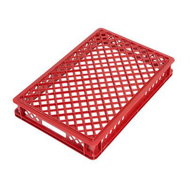bread crate H 90 mm HDPE red plastic product photo
