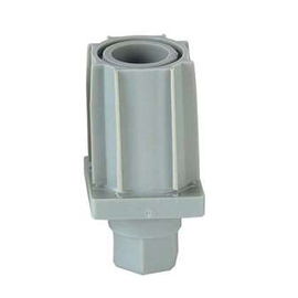 twist-in foot for square tube 40 x 40 mm | composit grey H 33 - 67 mm | plastic swivel product photo