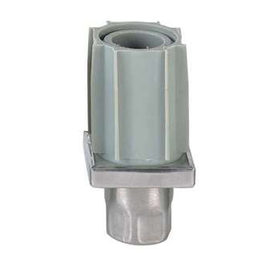twist-in foot for square tube 40 x 40 mm | composit grey H 32 - 68 mm | stainless steel swivel product photo