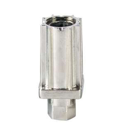 twist-in foot for square tube 30 x 30 mm | zamac nickel-plated H 28 - 59 mm | rotating piece product photo