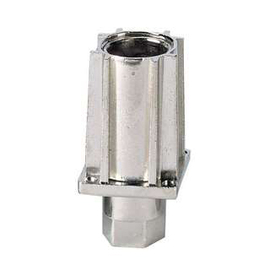 twist-in foot for square tube 35 x 35 mm | zamac nickel-plated H 29 - 56 mm | rotating piece product photo