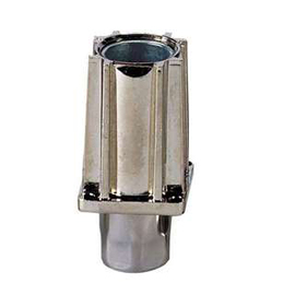twist-in foot for square tube 35 x 35 mm | zamac nickel-plated H 29 - 56 mm | stainless steel swivel product photo