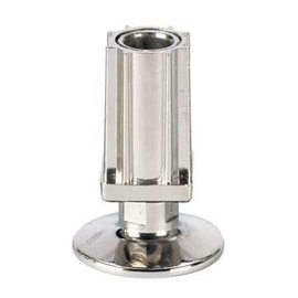 twist-in foot for square tube 30 x 30 mm | zamac nickel-plated H 23 - 50 mm | flange product photo