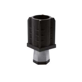 twist-in foot for square tube 40 x 40 mm | plastic black H 20 - 60 mm | stainless steel swivel product photo