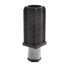twist-in foot for square tube 40 x 40 mm | plastic black H 25 - 94 mm | stainless steel swivel product photo