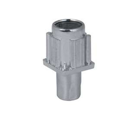 twist-in foot for square tube 40 x 40 mm | zamac nickel-plated H 33 - 59 mm | stainless steel swivel product photo