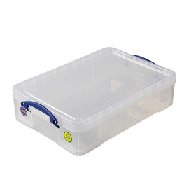 storage box with lid PP transparent 24.5 ltr | 600 mm x 400 mm H 155 mm product photo