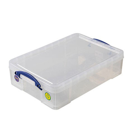 storage box with lid PP transparent 24.5 ltr | 600 mm x 400 mm H 155 mm product photo