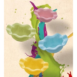sundae bowl Lugano | Set of 4 multi-coloured blossom shape Ø 175 mm H 55 mm product photo  S