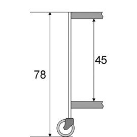 side trolley black  | 2 shelves 710 x 460 mm product photo  S