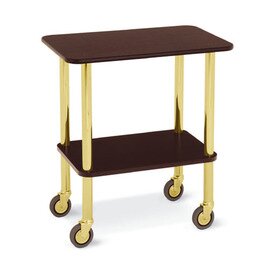 side trolley wenge coloured  | 2 shelves 710 x 460 mm brass rack product photo