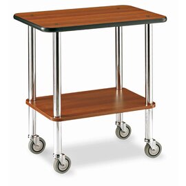 side trolley cherry wood coloured  | 2 shelves 710 x 460 mm steel tube frame product photo