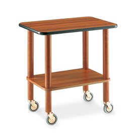 side trolley cherry wood coloured  | 2 shelves 710 x 460 mm wooden rack product photo