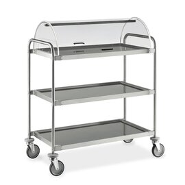 serving trolley  | 3 shelves with domed hood product photo