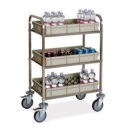 minibar-loading trolley grey 4 swivel castors 2 braked castors 730 mm  x 470 mm  H 1020 mm product photo