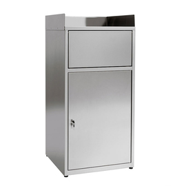 waste container with top for trays | stainless steel coloured 80 ltr product photo