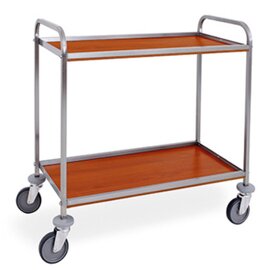 B-Stock | serving trolley cherry wood coloured  | 2 shelves 900 x 450 mm product photo