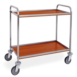 B-Stock | serving trolley cherry wood coloured  | 2 shelves 900 x 450 mm product photo