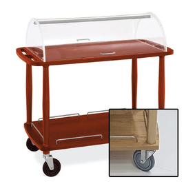 serving trolley cherry wood coloured  | 2 shelves 945 x 550 mm with domed hood product photo