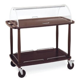 serving trolley wenge coloured  | 2 shelves 945 x 550 mm with domed hood product photo