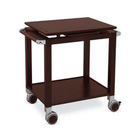 serving trolley oak wood brown  | 2 shelves 700 x 550 mm with domed hood product photo