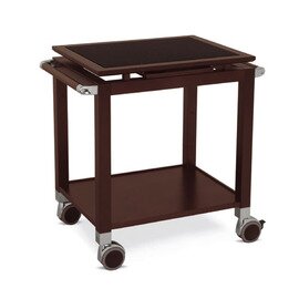 Wooden utility trolley with 2 shelves, top marble top with wooden frame, color: Wènge product photo