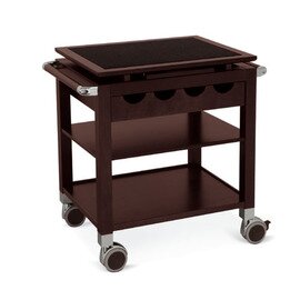 serving trolley wenge coloured  | 3 shelves 700 x 550 mm marble top product photo